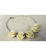 Vintage 925 Silver &amp; Bakelite Cream Rose Bracelet - $72.12 CAD