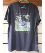 HTF 1999 Vtg Hurley Surf T-Shirt Men&#39;s L Palms Sunset Seashore Beach Blu... - £15.35 GBP