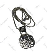 Sterling Silver Antiqued Circle Remembrance Hanging Necklace and Pendant - €131,59 EUR
