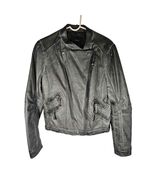 Blu Pepper Women's Faux Leather Gray Jacket Zippers Size Large - $21.55
