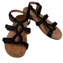 Vionic Jodie Sandals 6 Black Adjustable Ankle Strap Orthopedic Comfort  - £31.88 GBP