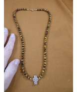 CR509-2 Fairy Stone CHRISTIAN CROSS Lucky Crystal 21&quot; brown Tiger&#39;s eye ... - €46,27 EUR