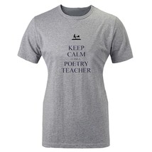 Keep calm I am a poetry teacher Girl T-Shirt Sports Gym Shirts Tops Gift Tee - £13.26 GBP