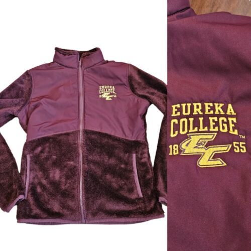 Womens Eureka College Red Devils Fuzzy Plush Zipup Jacket - $38.55