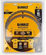* DEWALT DW3128P5 12&quot; 80 TOOTH &amp; 32 TOOTH SAW BLADE COMBO 2 PACK CARBIDE... - $68.76 CAD