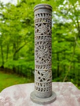 Incense Burner | Natural Stone Handmade Tower Burner | Home Decor 10.5&quot; - £27.52 GBP