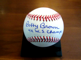 Bobby Brown 4 X W.S. Champs Yankees A.L. President Signed Auto Oml Baseball Psa - £153.34 GBP