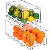 Sorbus Fridge Drawers - Clear Stackable Pull Out Organizer Bins - Food Storage C - £58.45 GBP