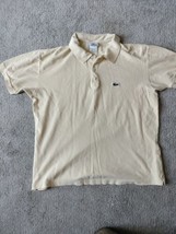 Lacoste Polo Shirt Mens Size 5 L  Yellow/Cream Short Sleeve Adults - $14.85