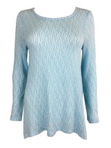 Chelsea &amp; Theodore L/S Textured Sweater Blue/White Women&#39;s Sz M-XXL NWT ... - $367.53 MXN