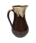 Vtg RRP Roseville Ohio Pottery Brown Drip Glaze 10&quot; Pitcher Brown MCM Ho... - $21.19