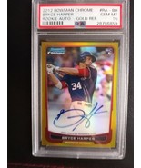 Authenticity Guarantee 
 Bryce Harper PSA 10  2012 Bowman Chrome Gold Refract... - £14,973.54 GBP