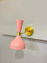 Mid Century Modern Brass Italian Style Diabolo Wall Sconce Light Vanity Vintage - £69.71 GBP+
