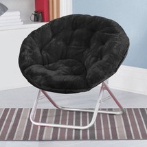 Urban Shop Mainstays Adult Faux Fur Saucer Chair (1 Black) - $80.18