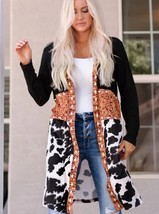 Western T-Shirt Long Cardigan Size L 8 to 10 image 1