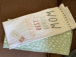 Green/white 2ct Bullseye Dish Towels- World’s Best Mom - £6.35 GBP