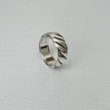 David Yurman .925 Sterling Silver Sculpted Cable Contour Band Size 8 - $395.98