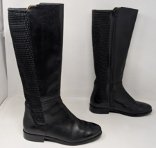 Cole Hahn Women&#39;s Black Leather Boots W00210 Size 8 B Rockland Tall Riding - $49.49