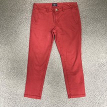 American Eagle Crop Trouser Women 4 Red Baggy Denim Chino Ankle Pant 34x25 - £6.85 GBP