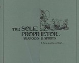 The Sole Proprietor Seafood &amp; Spirits Menu Highland St Worcester Massach... - £21.96 GBP