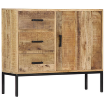 Industrial Rustic Wooden Solid Mango Wood Sideboard Storage Cabinet Unit Drawers - £212.86 GBP