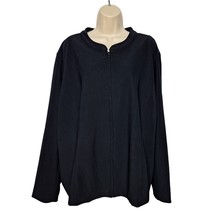 Travel Smith Women&#39;s Zip Up Jacket Plus Size 2X Soild Black Outdoors Casual - £40.28 GBP