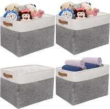 Zoofox 4 Pack Fabric Storage Bins, Foldable Storage Cubes,, 15&quot; X 11&quot; X 9.5&quot; - £30.31 GBP