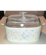 Corning Ware 5 Liter Large Pastel Bouquet Floral Casserole Dish A-5-B W/Lid - £46.64 GBP