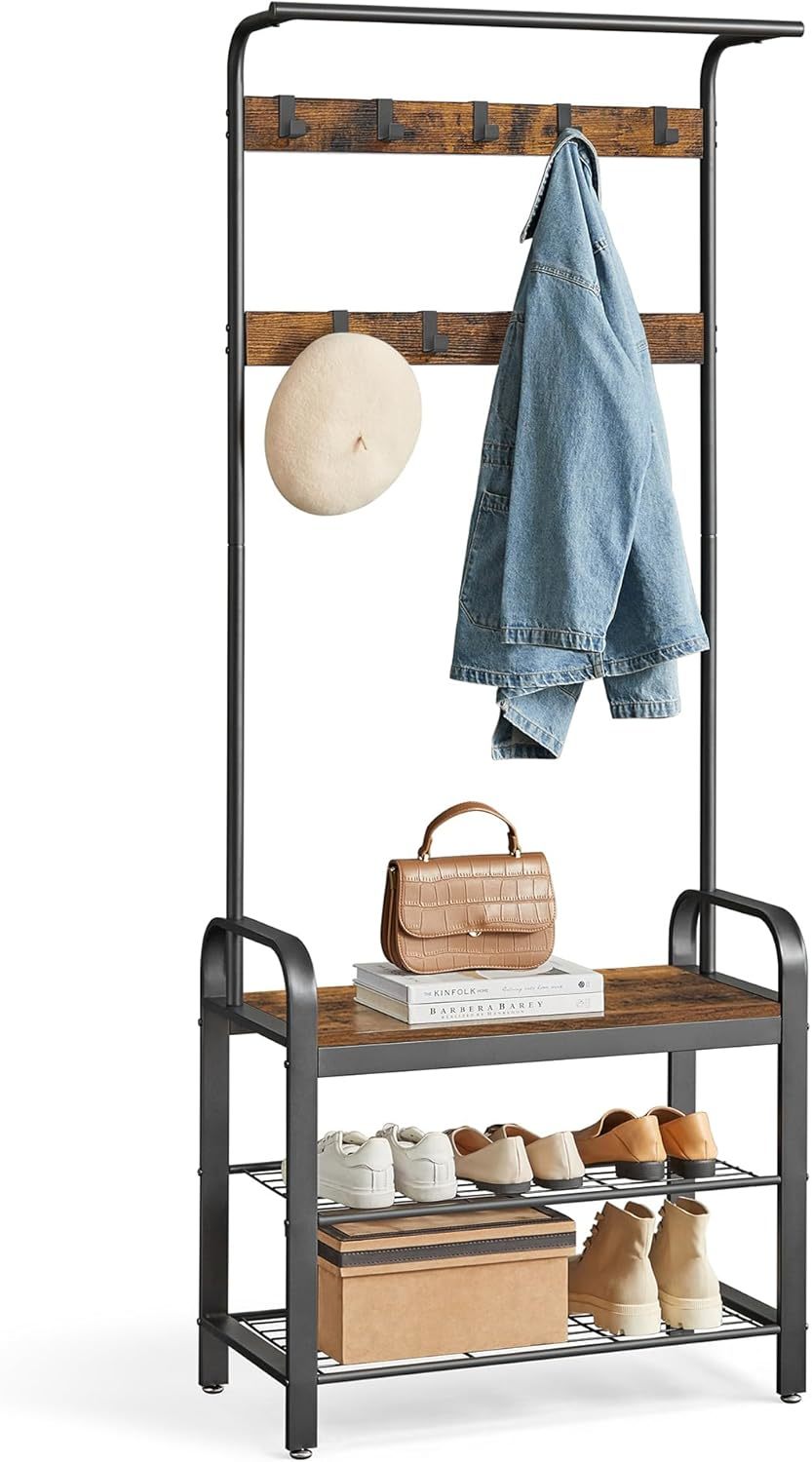 Vasagle Coat Rack Hall Tree With Shoe Bench and similar items
