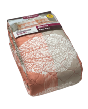 Better Homes and Gardens Striped Paisley Sham Pair 2-20 x 28&quot; Standard Coral Tan - £17.35 GBP