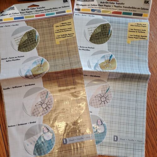 Ek Success Rub On Color Transfer Paper 2 packs  metallic gold & oasis - $6.93