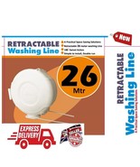 RETRACTABLE CLOTHES LINE 26M WALL MOUNTED OUTDOOR INDOOR LAUNDRY WASHING - £13.52 GBP