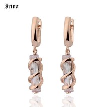 Irina Fashion Bright Rectangular Cubic Zirconia Drop Dangle Earrings for Women 5 - £10.07 GBP