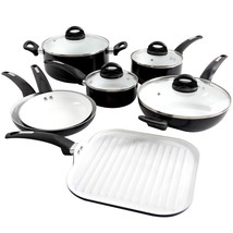 Oster Herstal 11 pc Aluminum Cookware Set in Black - £85.44 GBP