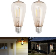 2PCS Solar Barn Light Bulbs for Replacement E26 Edison Bulbs Warm White Light 0. - £25.92 GBP