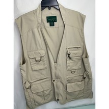 Vintage Scandia Woods Men Vest Photography Safari Outdoor Pockets Beige Large L - £23.33 GBP