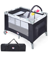 Costway Portable Baby Playard Playpen Nursery Center w/ Mattress - £110.48 GBP