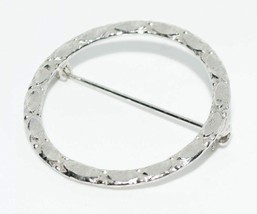 Vintage Sterling Silver Beveled Circle  Pin Brooch - £29.04 GBP
