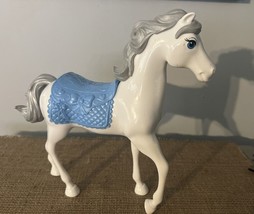 2012 Disney Princess 12” Cinderella Royal Horse White silver mane Blue Saddle - £7.23 GBP