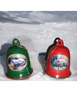 Vintage Thomas Kinkade Painter of Lights Christmas Bell Ornaments 3 Inch - $241.39 MXN
