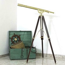 Vintage Nautical 39&quot; Spyglass Brass Standing Telescope Antique Marine Home Deco - £205.80 GBP