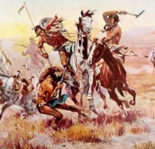 When Blackfeet And Sioux Meet Charles Russell Western 1980 Greeting Card... - £19.95 GBP