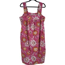 Dreams &amp; Co Sleepwear Pajama Dress 1x Womens Plus Size Pink Floral Midi ... - £13.74 GBP