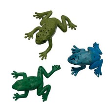 Unbranded  Lot of 3 Assorted Colorful Frogs Toys Green and Blue - $9.16