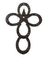 Set Of 2 Cast Iron Rustic Western Horseshoes And Lone Star Christian Wal... - $529.13 MXN