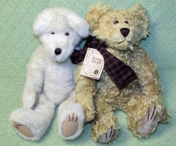 BOYDS PLUSH LOT TEDDY BEARS 1997 MOHAIR UNCLE GUS 12&quot; &amp; IVORY WHITE 2000... - £12.56 GBP