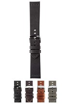 Morellato Bramante Genuine Leather Watch Strap - Black - 20mm - Chrome-plated St - £43.92 GBP