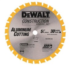 New Dewalt DW9052 Aluminum Cutting 5 3/8" X 30 Tooth Circular Saw Blade 6716286 - $46.99