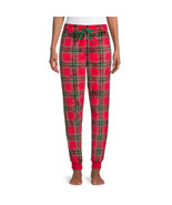 Secret Treasures Women&#39;s Plush Cuffed Sleep Pajama Pants MEDIUM Red Plaid - $15.47