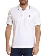 Robert Graham Men&#39;s Supima Cotton Pixels Knit Reg Fit Polo Shirt White-XL - $49.99